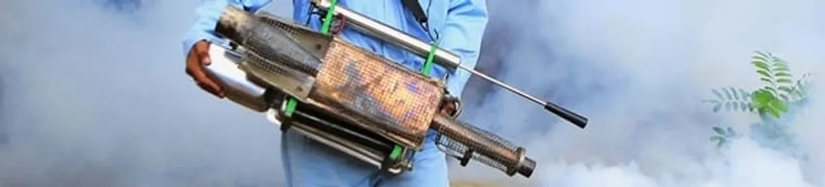 Fumigation technician using a fogger for deep pest treatment in Dover, DE